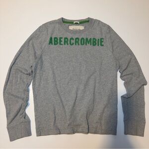 Abercrombie Gray Crewneck Sweatshirt with Green Logo Size M